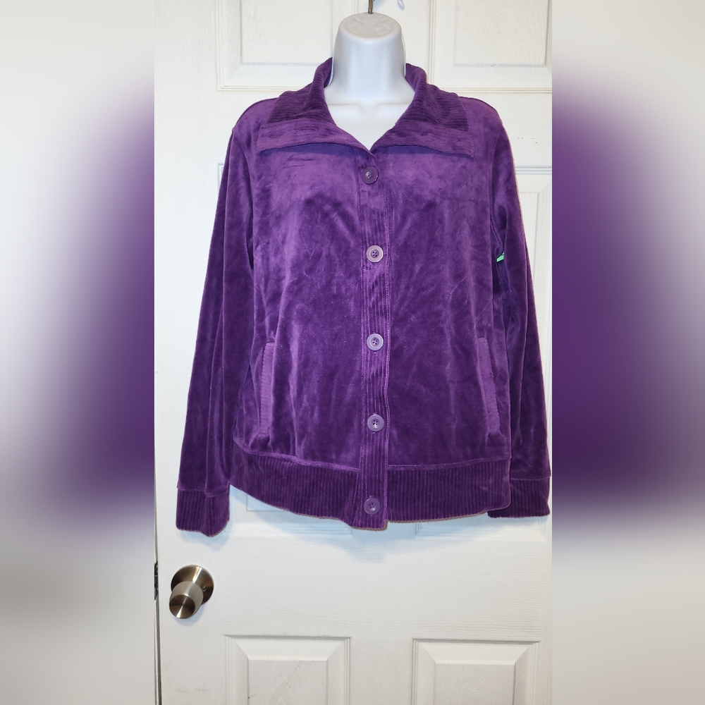 White Stag Womens Medium (8-10) Purple Buttonup Top/ Jacket